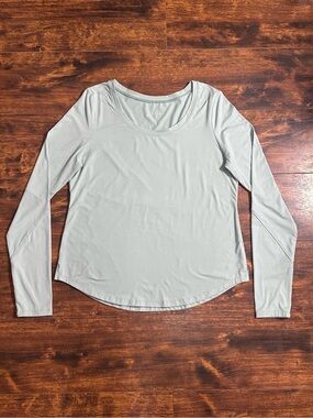 🌿 SOYBU Sage Green Long Sleeve Athletic Top Scoop Neck Size Large